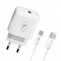 Мрежово зарядно устройство SkyDolphin SC22ET 1USB/2.1A c кабел Type-C white