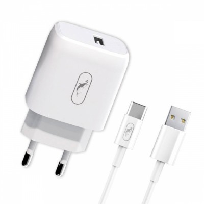 Мрежово зарядно устройство SkyDolphin SC22ET 1USB/2.1A c кабел Type-C white