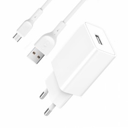 Мрежово зарядно устройство SkyDolphin SC36T 1USB/2.4A с кабел Type-C white