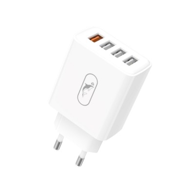 Мрежово зарядно устройство SkyDolphin SC40 4USB/3A/3*2.4A/32W white