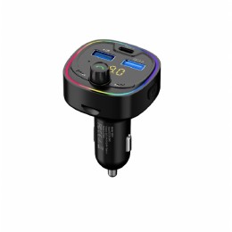 FM Трансмитер SkyDolphin SZ21 Aluminium/Bluetooth/TF Card/LED/2USB/3.1A/18W black